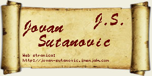 Jovan Šutanović vizit kartica